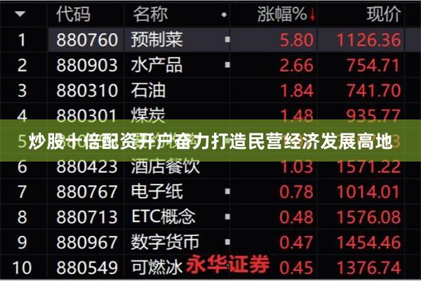 炒股十倍配资开户奋力打造民营经济发展高地
